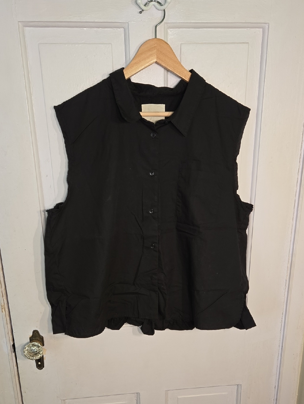 Lucky Brand Black Sleeveless Button-Down Shirt Size XL